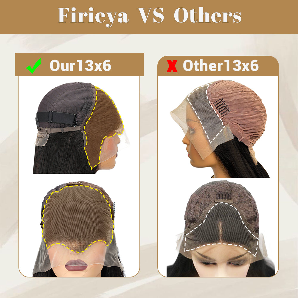 Firieya 13x6 HD Full Lace Front Wig Water Wave Wig Pre Plucked Real HD Lace Human Hair Wigs
