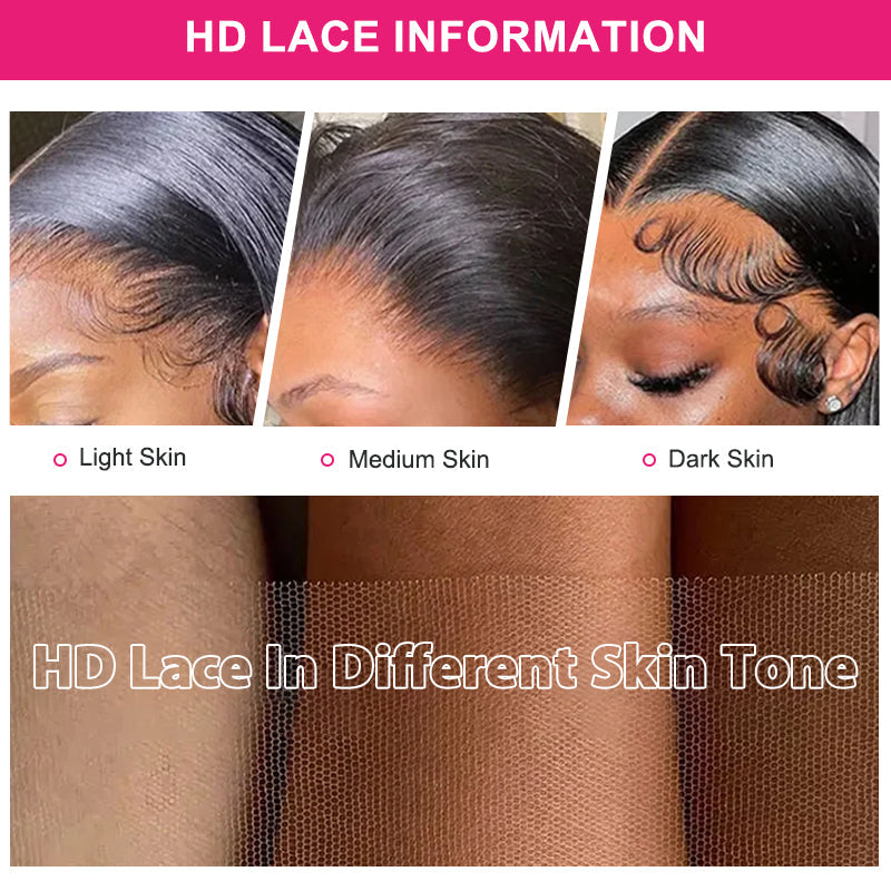 Firieya Upgrade 13x4 HD Lace Straight Wig Crystal Clear Lace Human Hair Wigs With Pre Plucked Natural Hairline