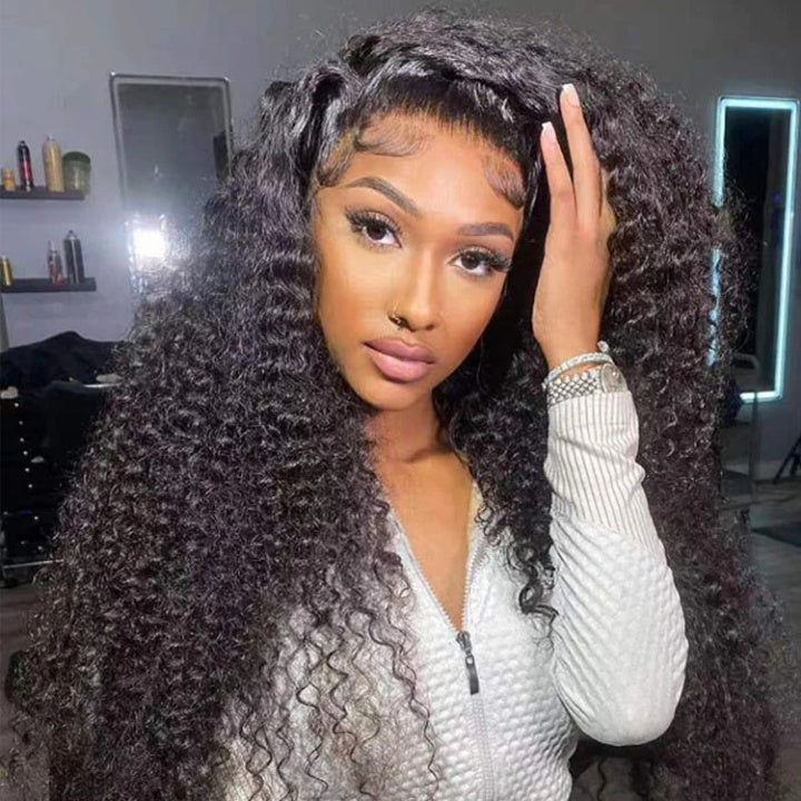 Firieya 13x4 HD Lace Front Wig Jerry Curly Wig Pre Plucked Real HD Lace Human Hair Wigs