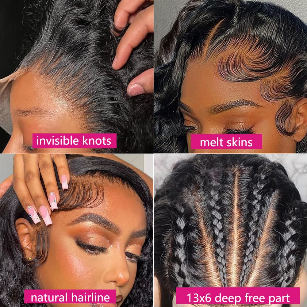 Firieya 13x4 HD Lace Front Wig Water Wave Wig Pre Plucked Real HD Lace Human Hair Wigs