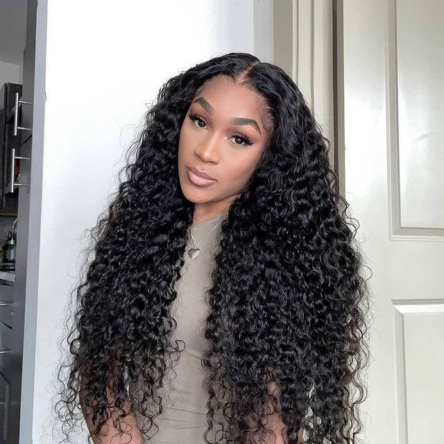 Firieya 13x6 HD Full Lace Front Wig Water Wave Wig Pre Plucked Real HD Lace Human Hair Wigs