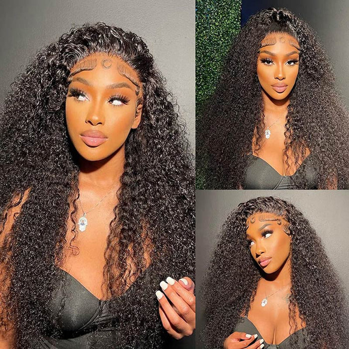 Firieya 13x6 HD Full Lace Front Wig Jerry Curly Wig Pre Plucked Real HD Lace Human Hair Wigs