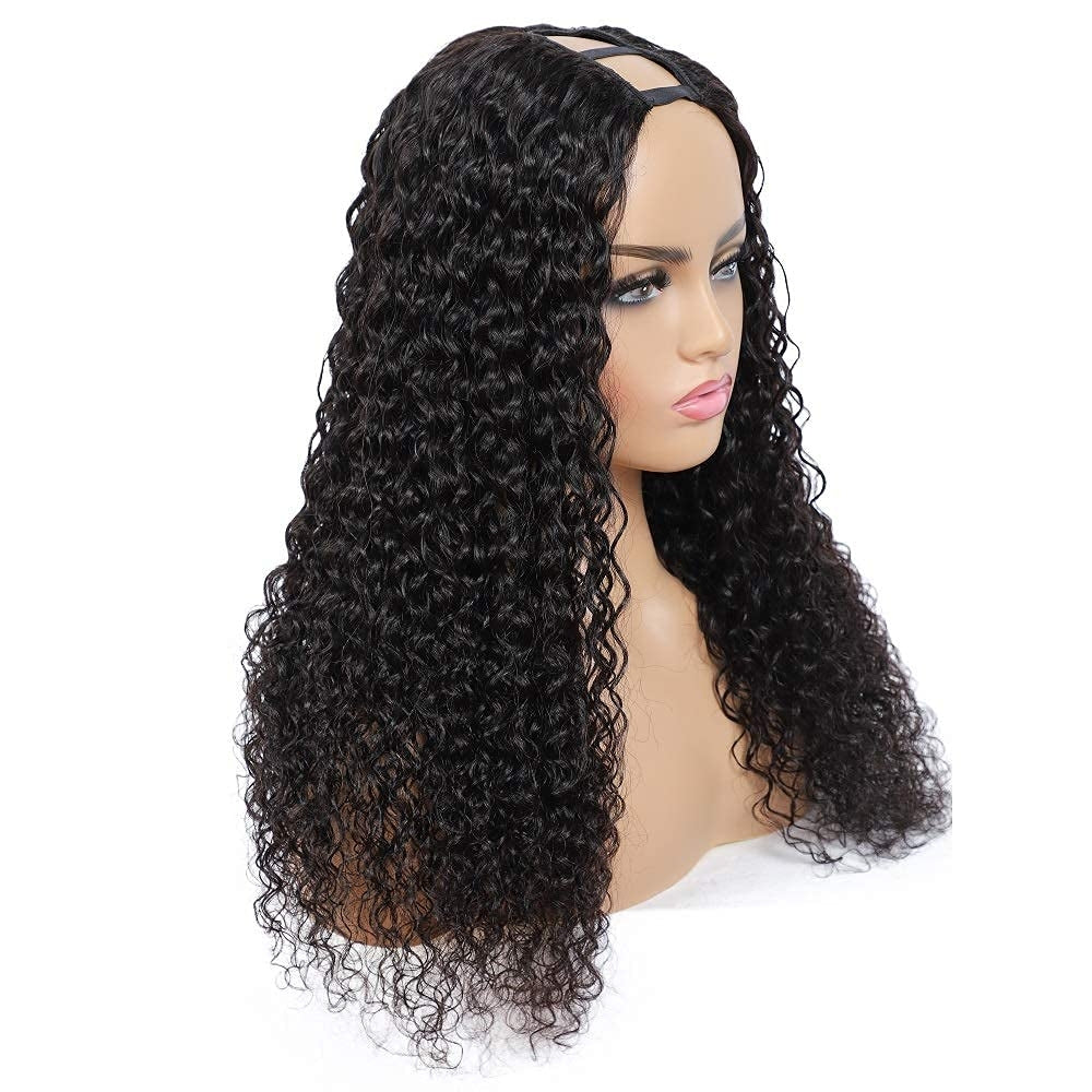 Firieya U Part Wig Human Hair Brazilian Deep Wave U Part Wigs for Black Women Virgin Remy Hair