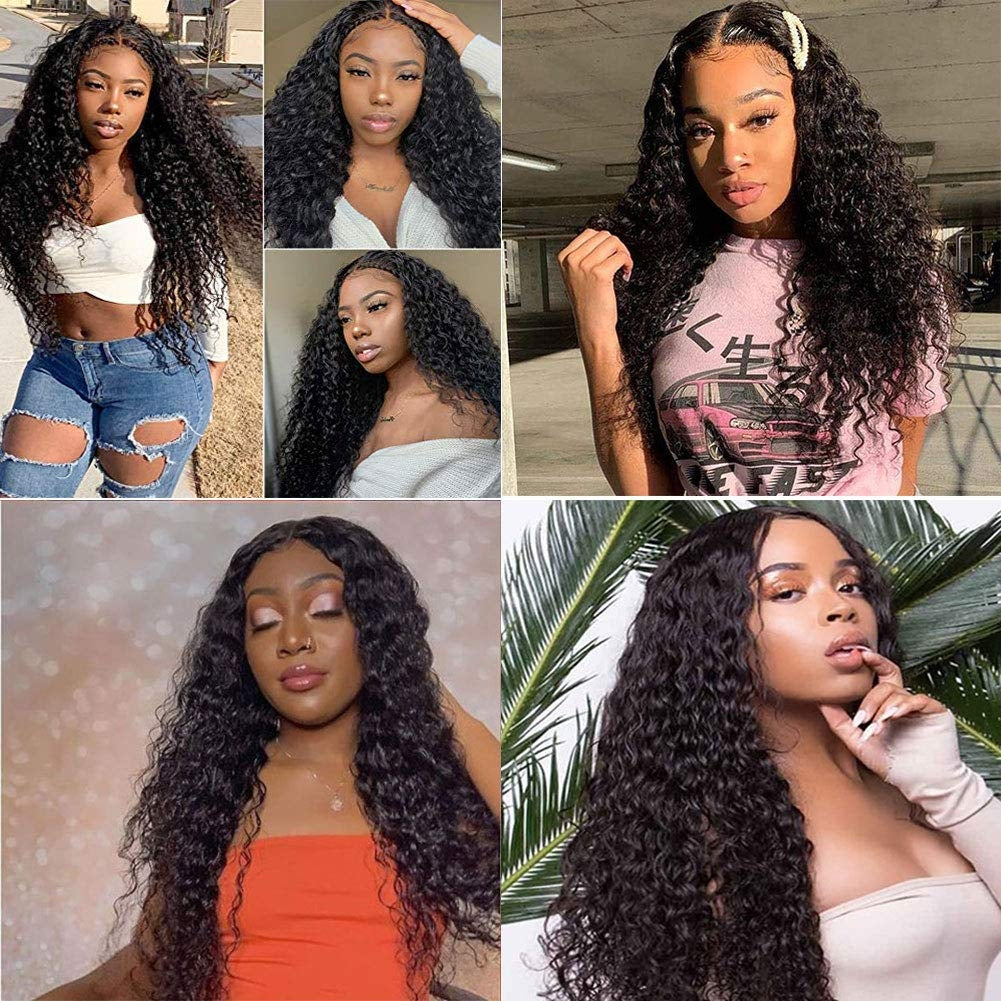 Firieya U Part Wig Human Hair Brazilian Deep Wave U Part Wigs for Black Women Virgin Remy Hair