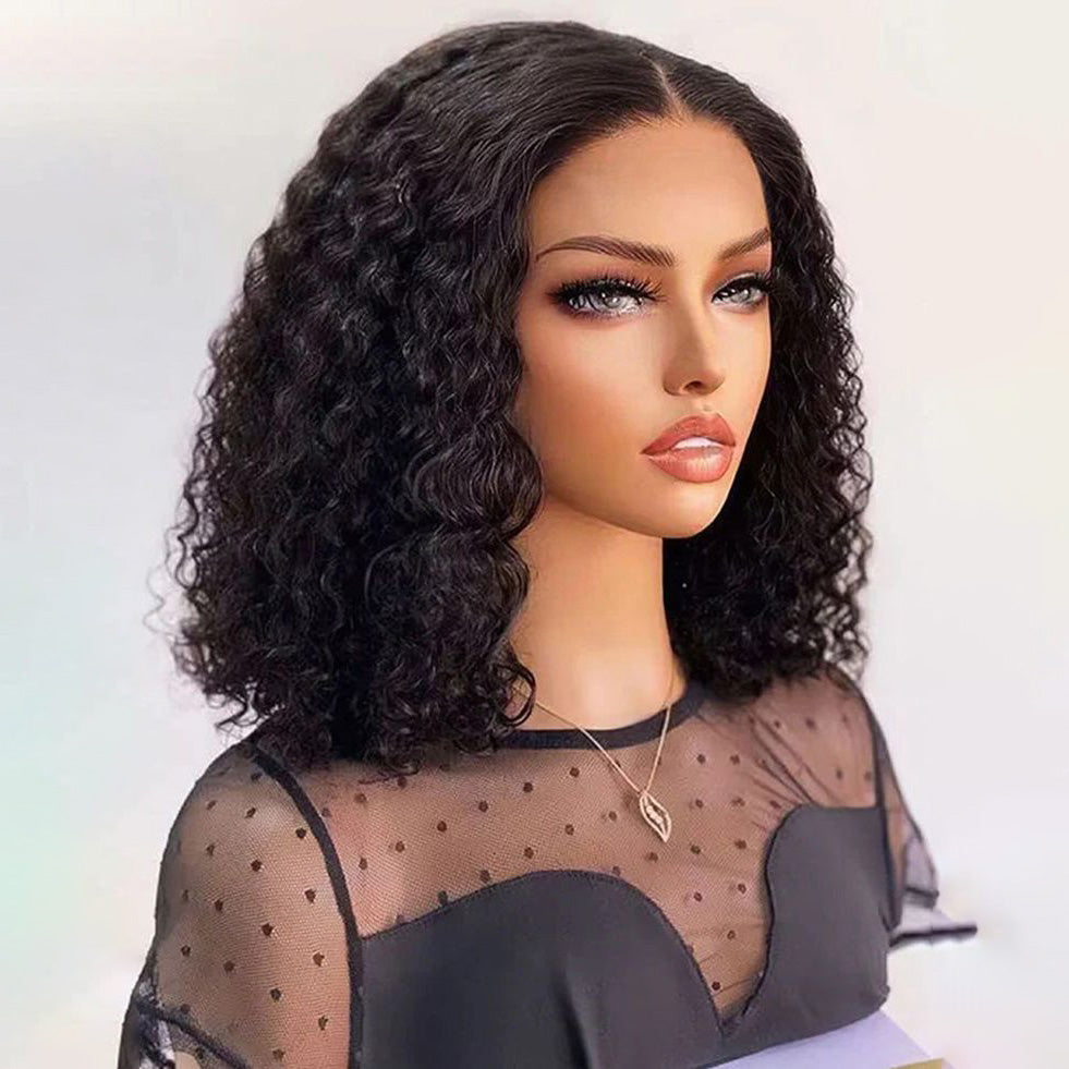 Firieya Water Wave Short Bob Wigs 13x4 Lace Glueless Wigs Pre Plucked Hairline Human Hair Wig