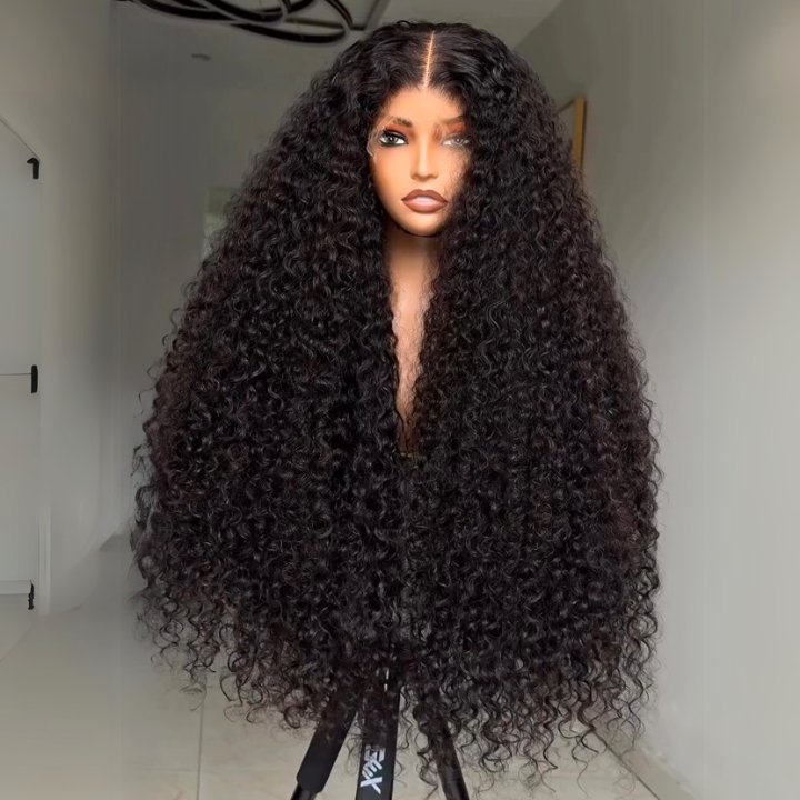 300% Density Luxury custom wigs Glueless Lace Front Curly Wigs Virgin Human Hair Transparent Lace Front Wig