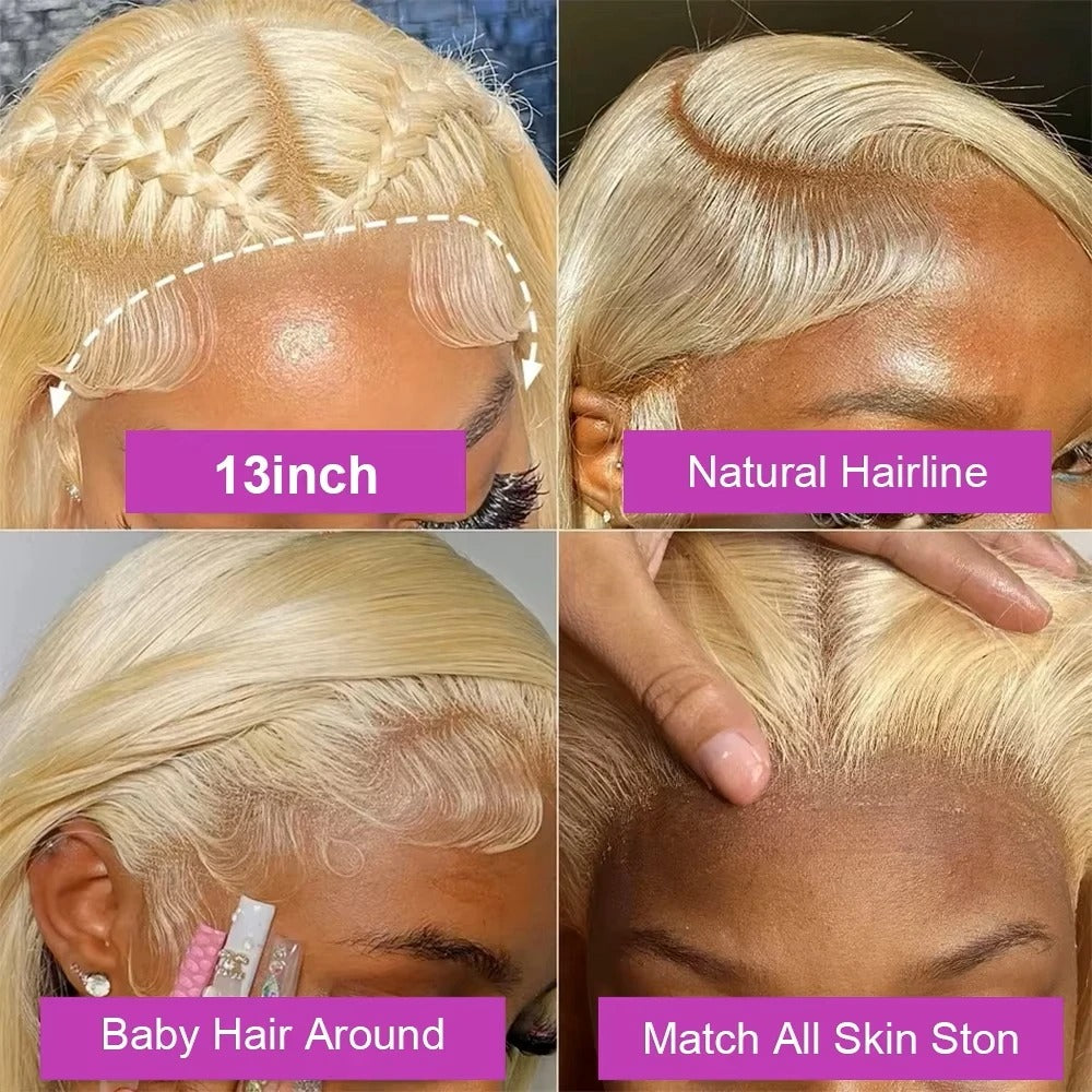 Firieya 613 Honey Blonde 13x6 HD Transparent Body Wave Lace Front Human Hair Wigs