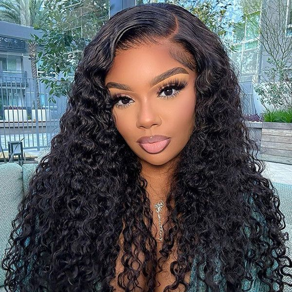Firieya 7x5 Wear and Go Glueless HD Lace Front Wig Water Wave Wig Pre Plucked Real HD Lace Human Hair Wigs