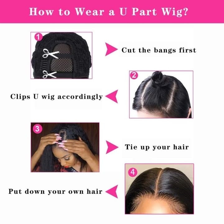 Firieya U Part Human Hair Wig Body Wave Glueless Half Wigs Human Hair for Black Women No Sew In No Leave Out