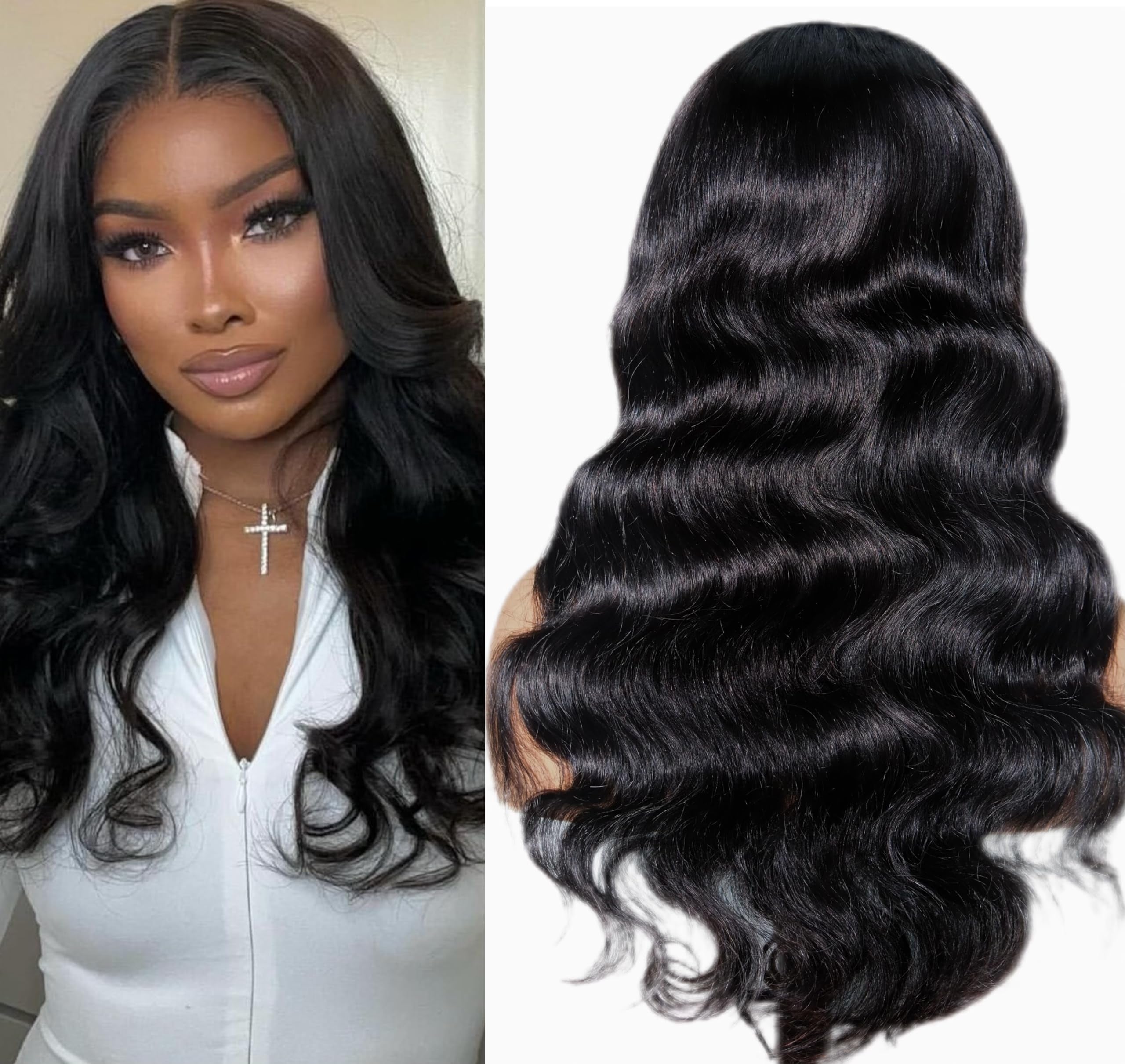 Firieya U Part Human Hair Wig Body Wave Glueless Half Wigs Human Hair for Black Women No Sew In No Leave Out