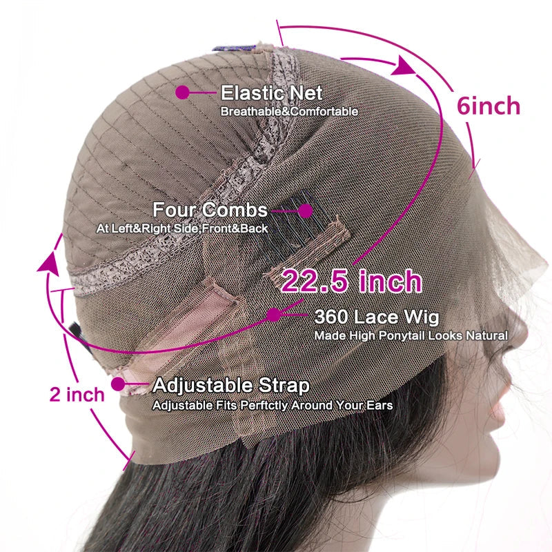 Firieya Pre Plucked 360 Transparent Lace Wigs Human Hair Body Wave HD Lace Frontal Wig With Natural Hairline