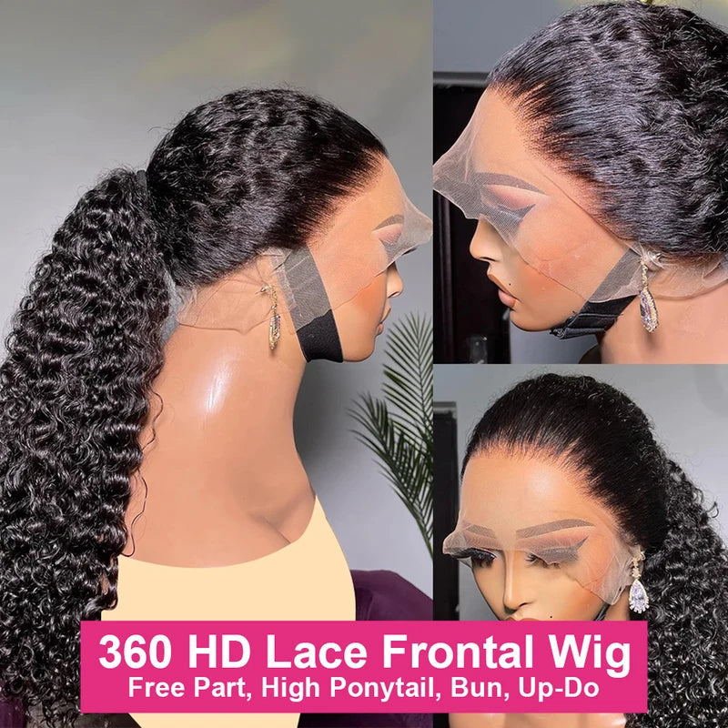 Firieya Deep Wave 360 Transparent Lace Frontal Wig Afforadble Price 360 Lace Wig Cheap Human Hair