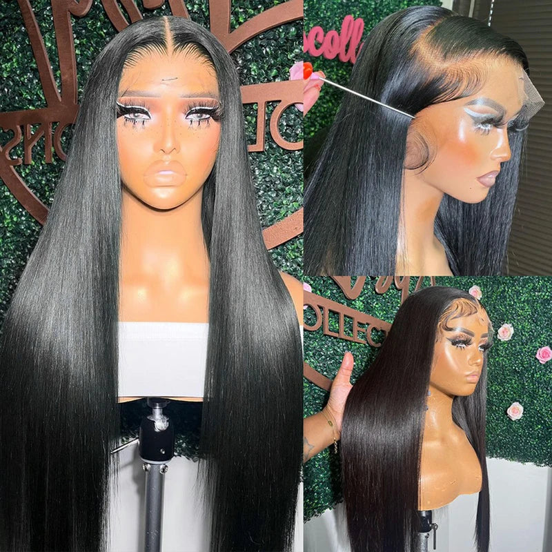 Firieya Straight Hair 360 Full Lace Frontal Wig 180% Density Human Hair Wigs With Pre Plucked Natural Hairline