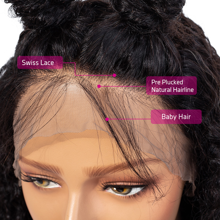 Firieya 360 HD Transparent Lace Front Wig Water Wave Wig Pre Plucked Real HD Lace Human Hair Wigs