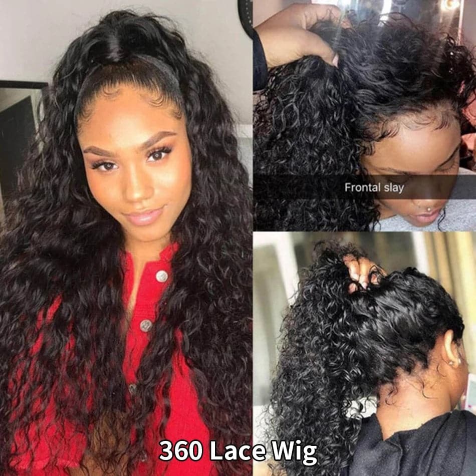 Firieya 360 HD Transparent Lace Front Wig Water Wave Wig Pre Plucked Real HD Lace Human Hair Wigs