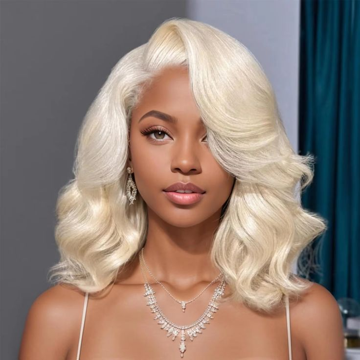 Firieya Body Wave Blonde #613 13x4 Transparent Lace Frontal Bob Wig 100% Virgin Human Hair