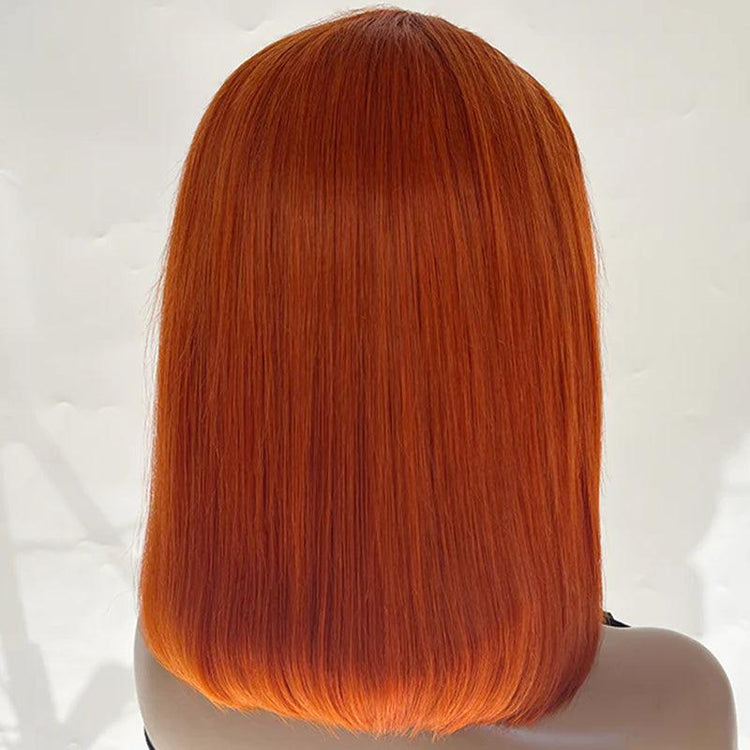 Firieya #350 Ginger Orange Bob Wig 13x4 Lace Frontal Straight Human Hair Wigs