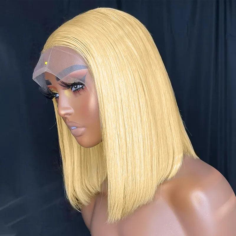 Firieya 4x4/13x4 Lace Wig #613 Blonde Bob Wig Brazilian Straight Human Hair Wigs