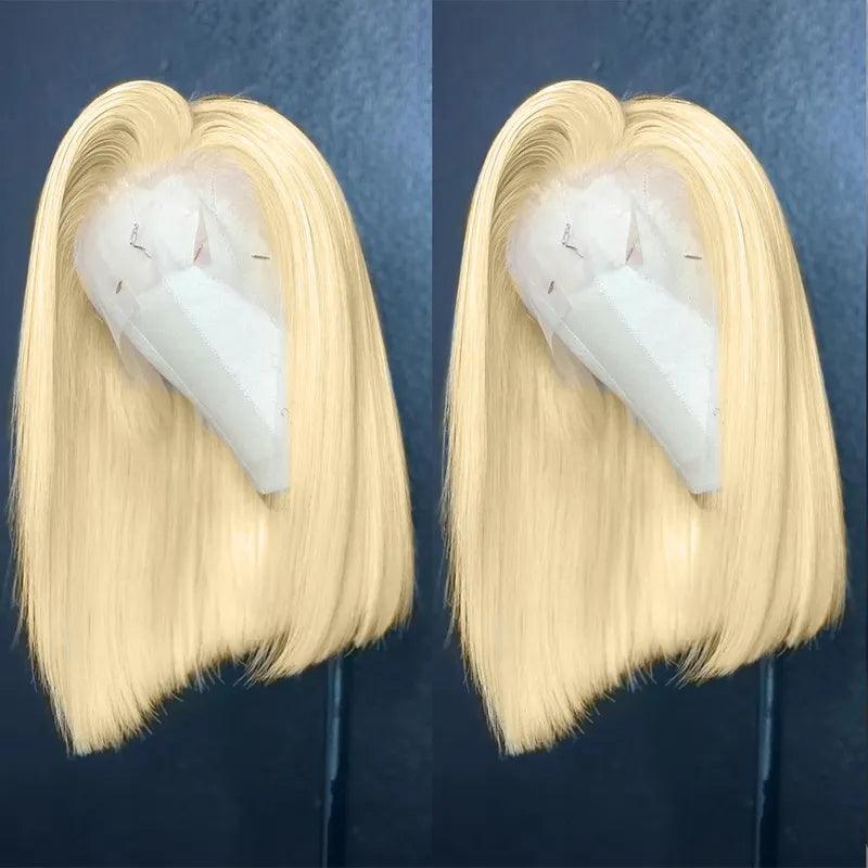 Firieya 4x4/13x4 Lace Wig #613 Blonde Bob Wig Brazilian Straight Human Hair Wigs