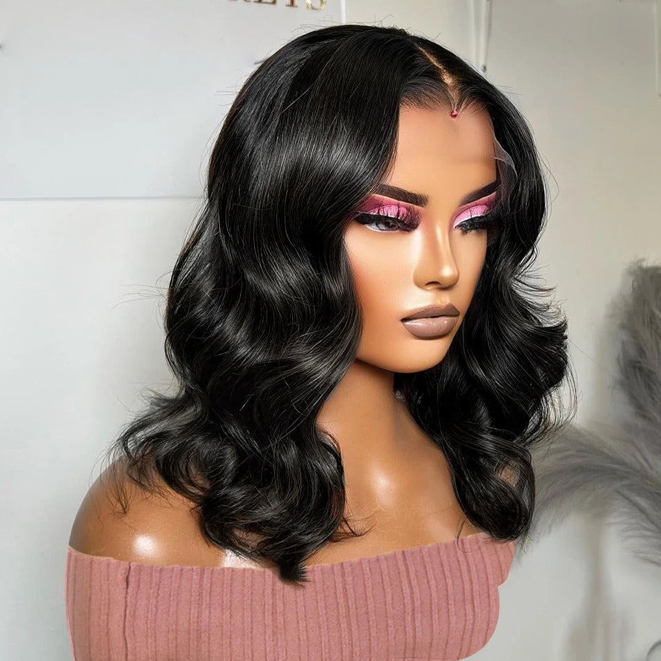 Firieya Body Wave Transparent Lace Frontal Bob Wig Brazilian Short Bob Closure Wig 200% Density 4×4 Human Hair Wigs For Women