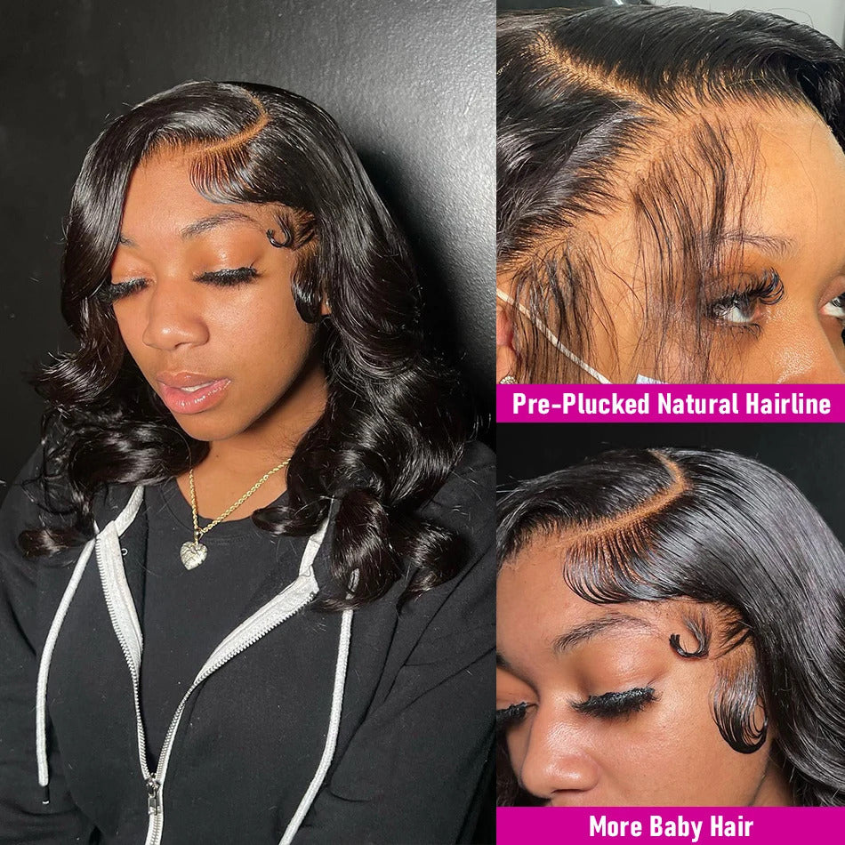 Firieya Body Wave Transparent Lace Frontal Bob Wig Brazilian Short Bob Closure Wig 200% Density 4Γ4 Human Hair Wigs For Women