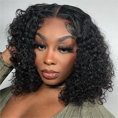 Firieya Glueless Jerry Curly 13x4 Lace Frontal Bob Wigs With Natural Hair Line