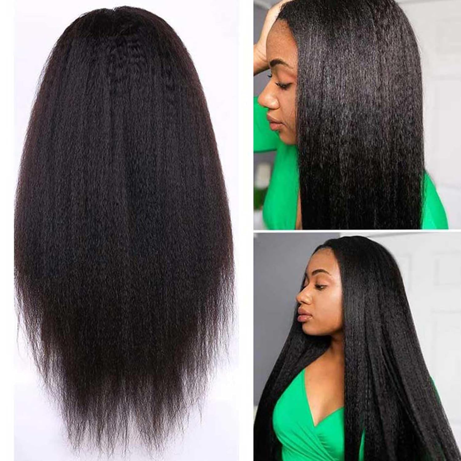 Firieya 4x4 HD Lace Closure Wig Kinky Straight Wig Pre Plucked Real HD Lace Human Hair Wigs