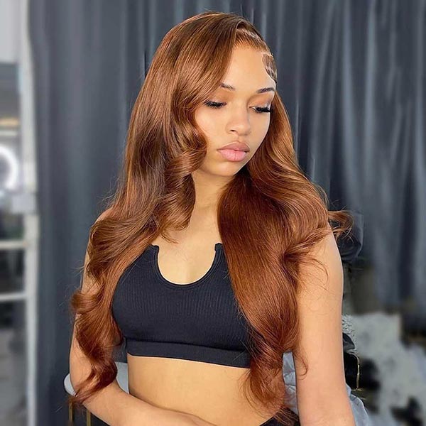 Firieya Chestnut Brown Body Wave Wig 13x4 HD Lace Front Wig Pre Plucked Human Hair Wigs