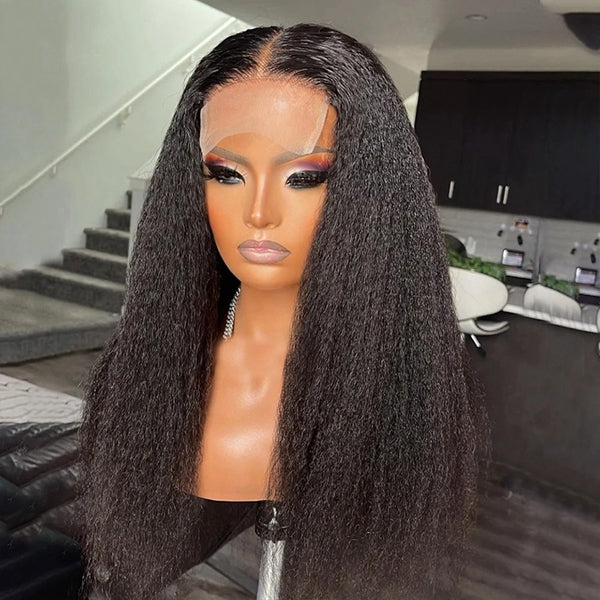 Firieya 5x5 HD Lace Closure Wig Kinky Straight Wig Pre Plucked Real HD Lace Human Hair Wigs