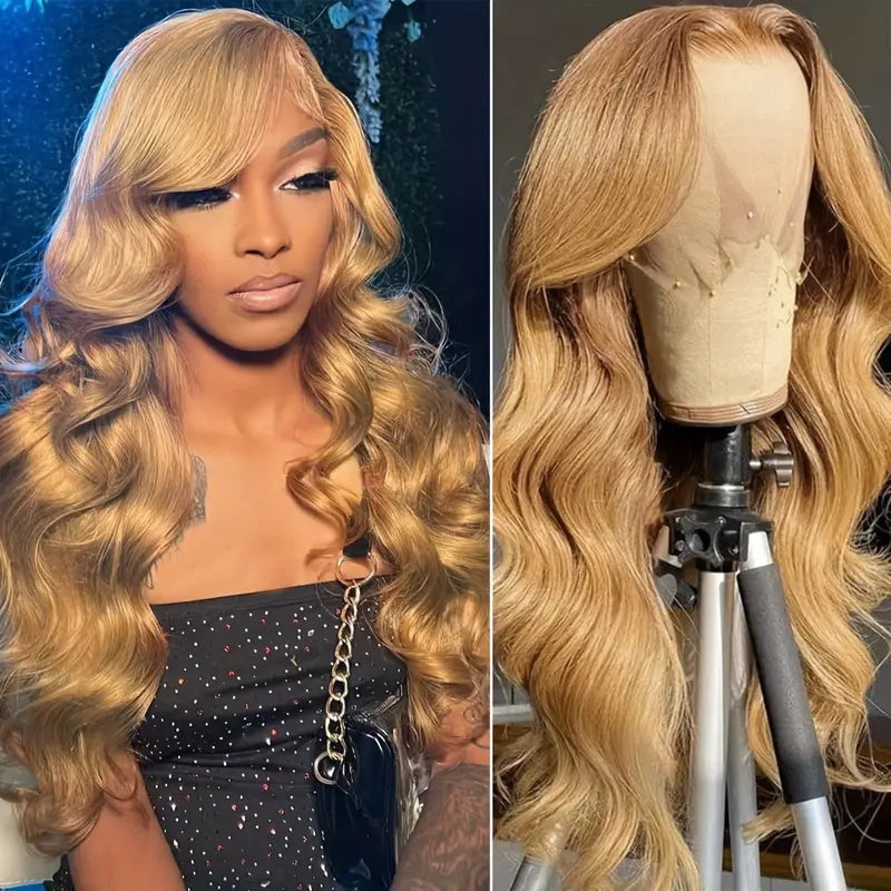 Firieya Honey Blonde Body Wave Wig 5x5 Lace Closure Wig Glueless Wigs for Women Human Hair Wig