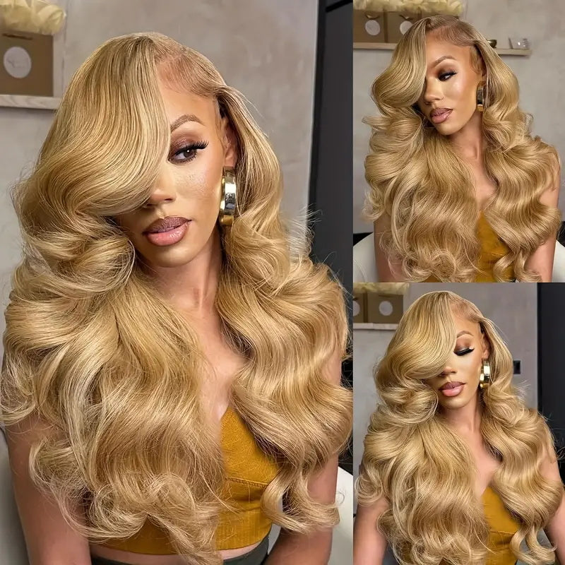 Firieya Honey Blonde Body Wave Wig 5x5 Lace Closure Wig Glueless Wigs for Women Human Hair Wig