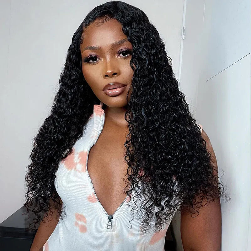 Firieya 5x5 HD Lace Closure Wig Deep Wave Wig Pre Plucked Real HD Lace Human Hair Wigs
