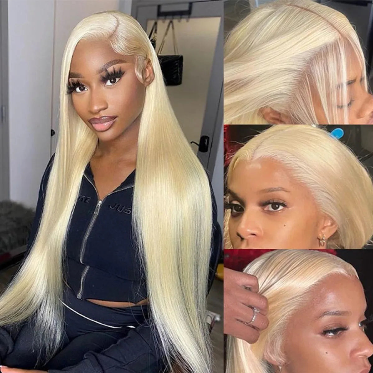 Firieya Hair 613 Blonde Straight Human Hair Lace Front Wigs Undetectable Lace Wig