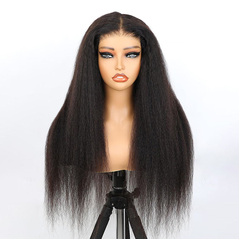 Firieya 9x6 HD Lace Front Wig Kinky Straight Wig Pre Plucked Real HD Lace Human Hair Wigs