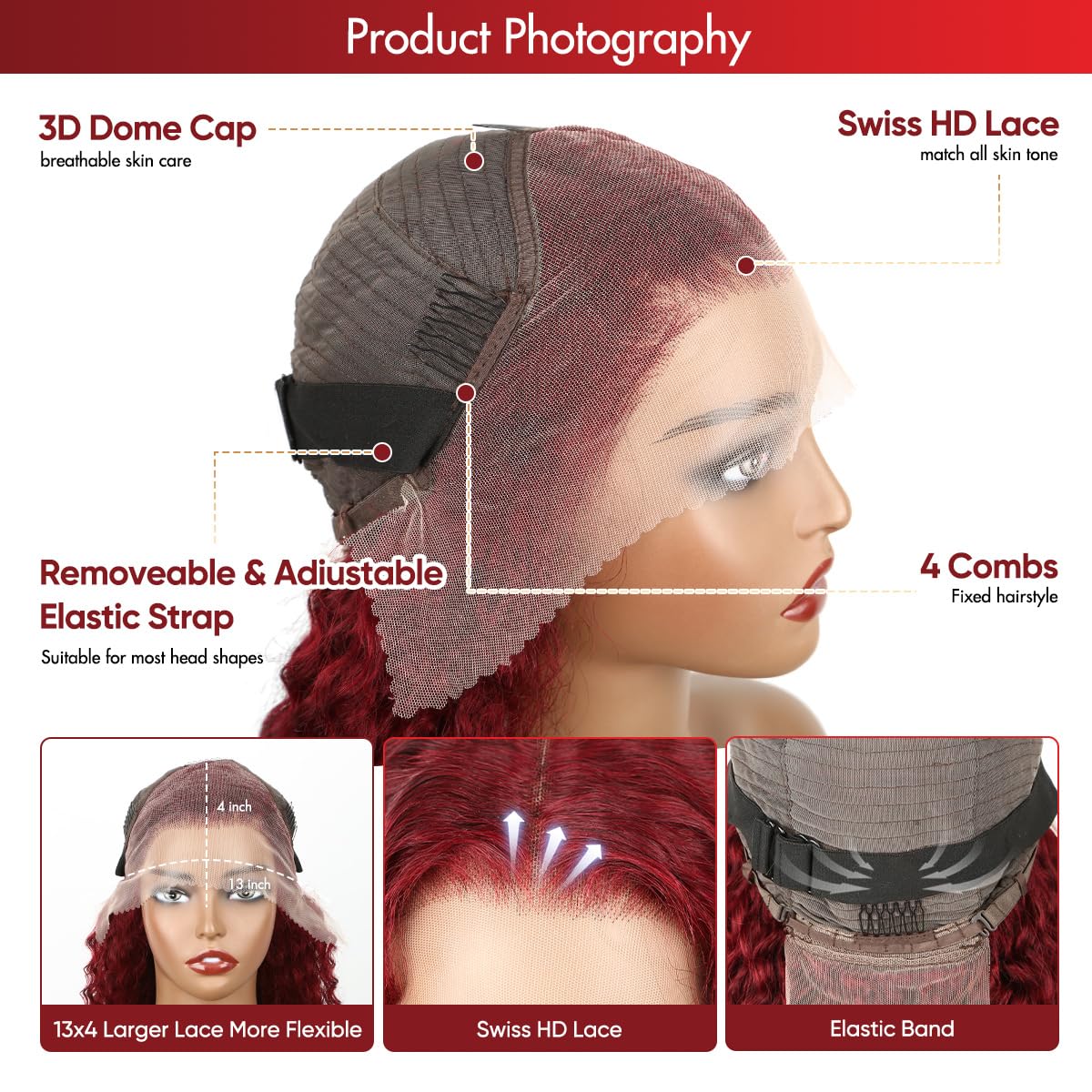 2 Wigs = $279 | 26" 13x4 Straight #99J Colored Wig & 24" 13x4 #99J Jerry Curly Wig