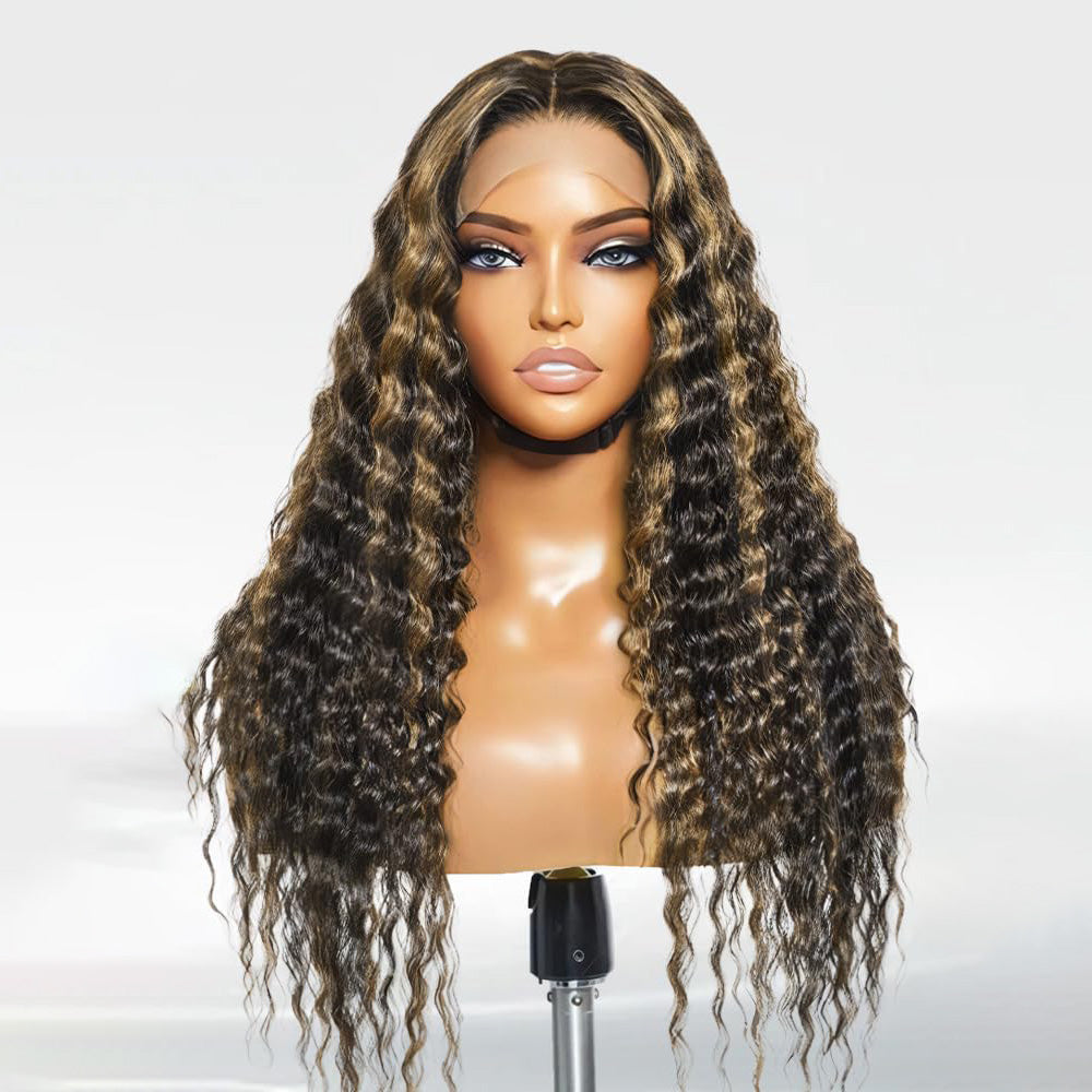 Firieya Highlight 1B/27 Ombre 13x4 Lace Front Wig Pre Plucked Black and Honey Blonde Deep Wave Human Hair Wig