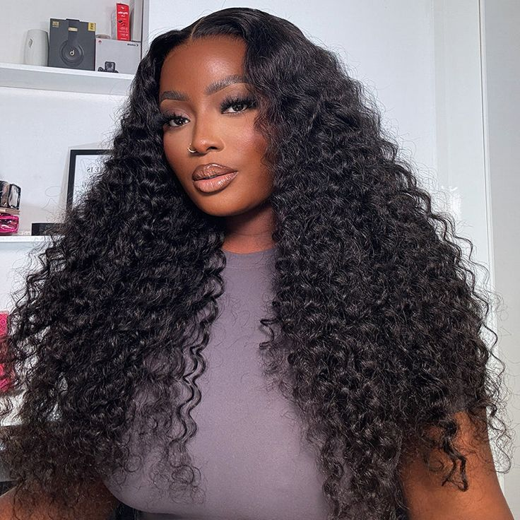 Firieya Undetectable 13X6 Transparent Lace Front Wigs Deep Curly Wigs Pre plucked Hairline