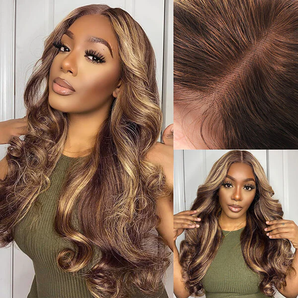 Firieya P4/27 Highlight Ready To Go Wigs Body Wave 7x5 HD Lace Closure Wig Glueless Human Hair Wigs Pre Cut Lace Front Wigs