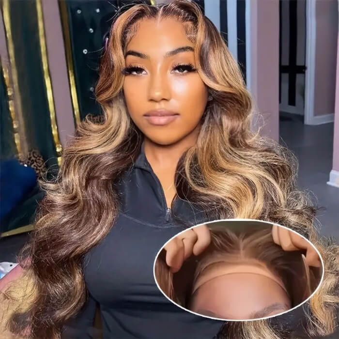 Firieya P4/27 Highlight Ready To Go Wigs Body Wave 9x6 HD Lace Closure Wig Glueless Human Hair Wigs Pre Cut Lace Front Wigs