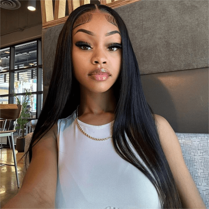 Firieya 9x6 Upgrade HD Lace Straight Wig Crystal Clear Lace Human Hair Wigs With Pre Plucked Natural Hairline