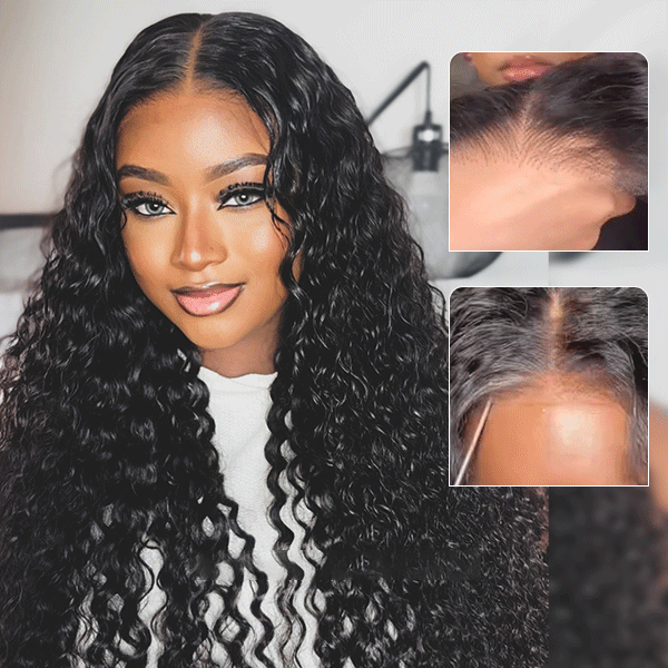 Firieya 7x5 HD Lace Front Wig Water Wave Wig Pre Plucked Real HD Lace Human Hair Wigs
