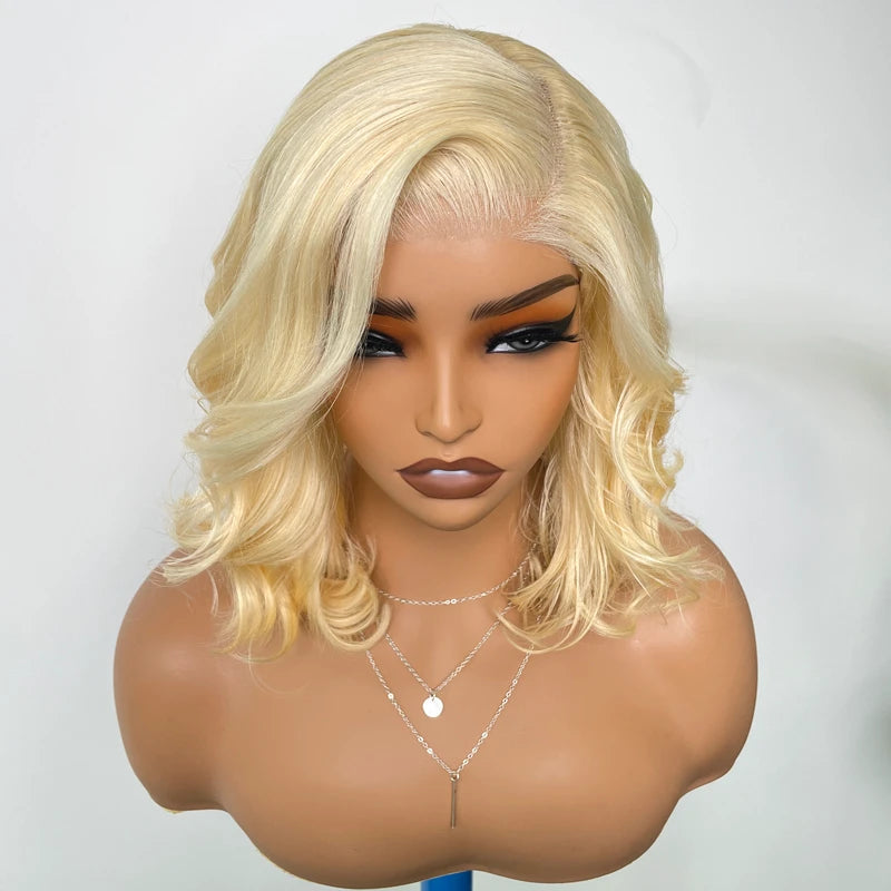 Firieya Body Wave Blonde #613 13x4 Transparent Lace Frontal Bob Wig 100% Virgin Human Hair