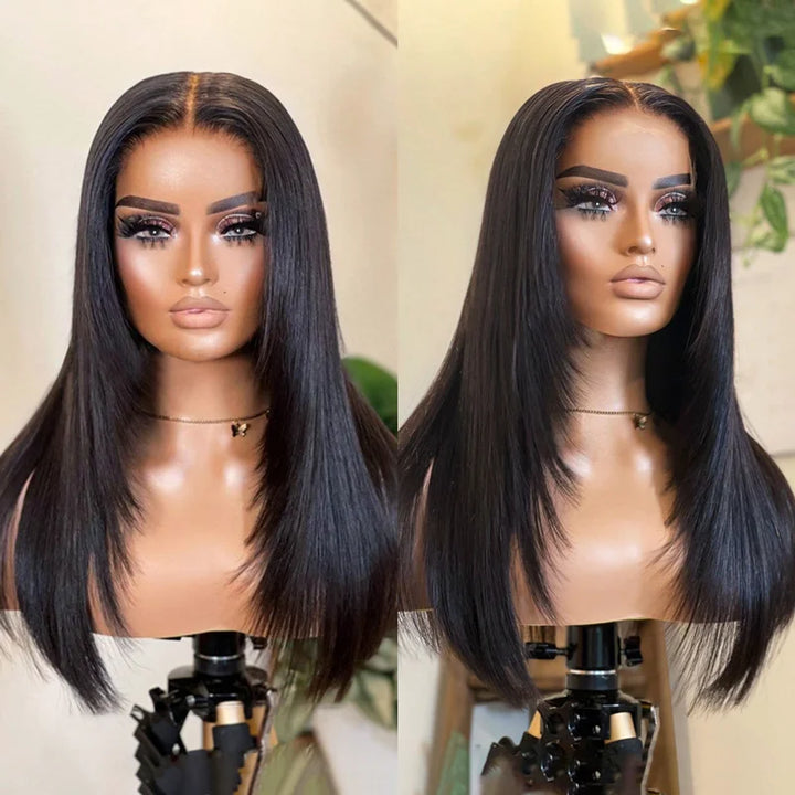Firieya Layered Cut 90's Inspired Straight Human Hair 13x4 Glueless HD Lace Wig