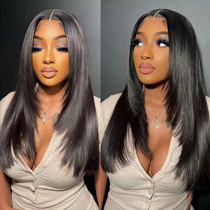 Firieya Layered Cut 90's Inspired Straight Human Hair 13x4 Glueless HD Lace Wig