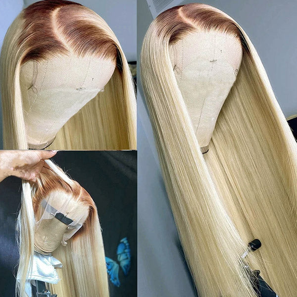 Firieya Ombre Color Wig #4/613 Body Wave Human Hair Lace Front Wig 200% Denisty