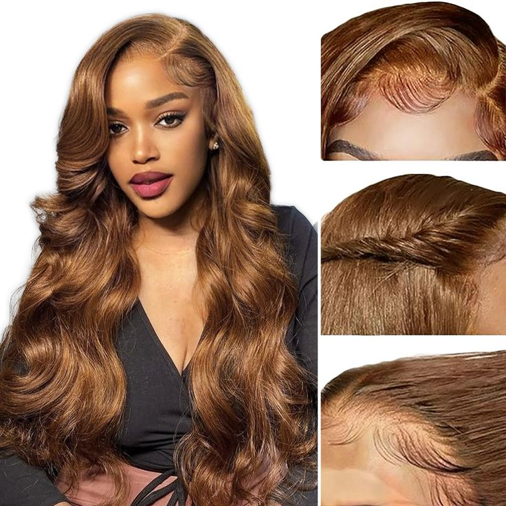 Firieya Chestnut Brown Body Wave Wig 13x4 HD Lace Front Wig Pre Plucked Human Hair Wigs