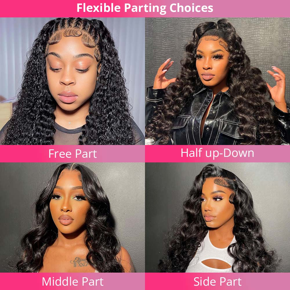 Firieya 13x4 HD Lace Front Wig Deep Wave Wig Pre Plucked Real HD Lace Human Hair Wigs