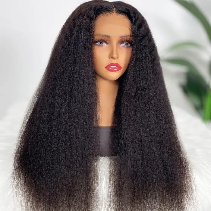 Firieya Kinky Straight Wig 13×6 Undetectable HD Full Lace Wig Human Hair Pre Plucked With Baby Hair