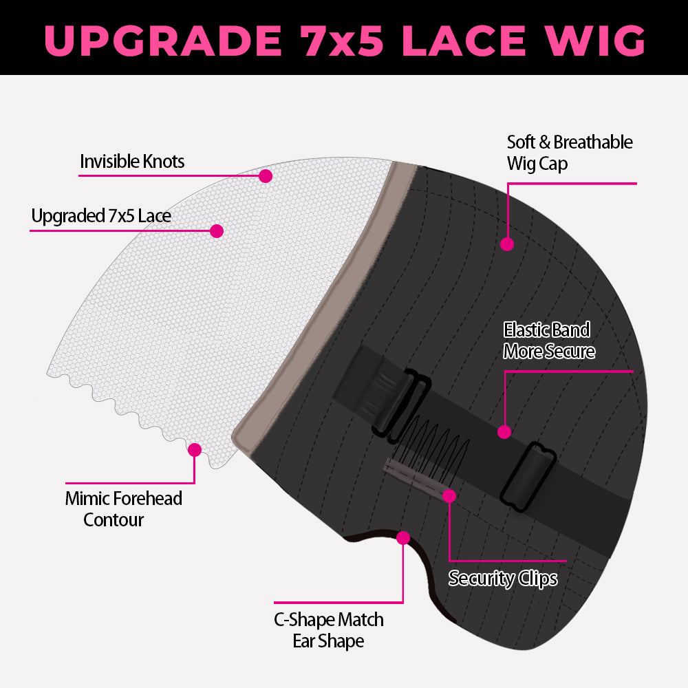 Firieya 7x5 HD Pre cut Lace Front Wig Glueless Body Wave Wig Pre Plucked Real HD Lace Human Hair Wigs