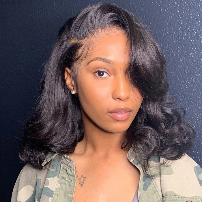 Firieya Body Wave Transparent Lace Frontal Bob Wig Brazilian Short Bob Closure Wig 200% Density 4×4 Human Hair Wigs For Women